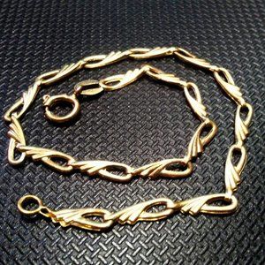 Solid 14K Yellow Gold 3 mm Fancy Curbs Bracelet 7.5"